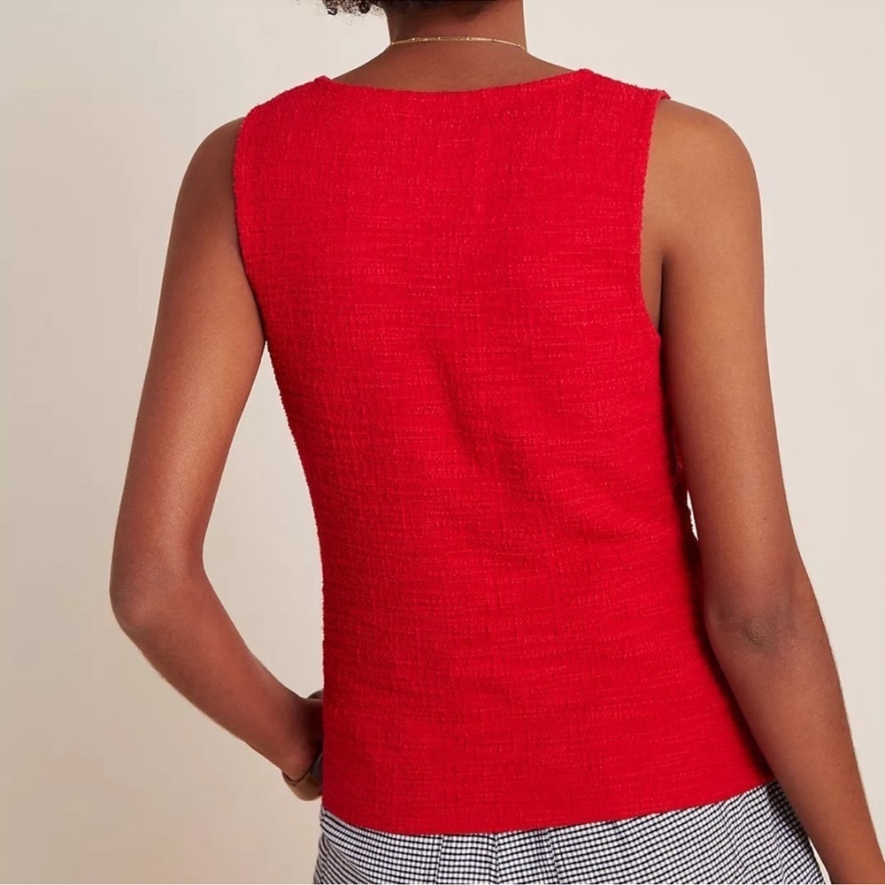 New! Anthropologie Red Maeve Jacquie Surplice Top size small - Picture 2 of 10